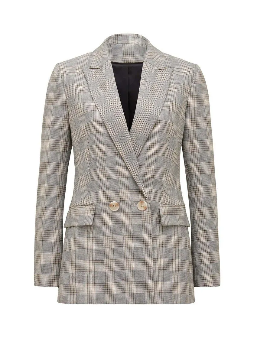 Gemma Check Double-Breasted Blazer