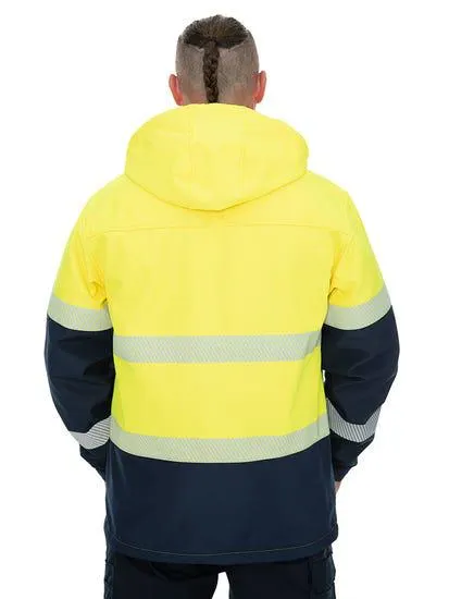 Mens Hi Vis Jacket with reflective tape yellow/navy.