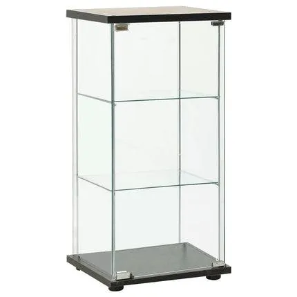 vidaXL Storage Cabinet Tempered Glass Black