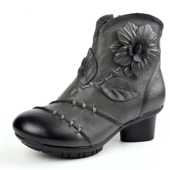 Newchic SOCOFY Vintage Ankle Leather Boots
