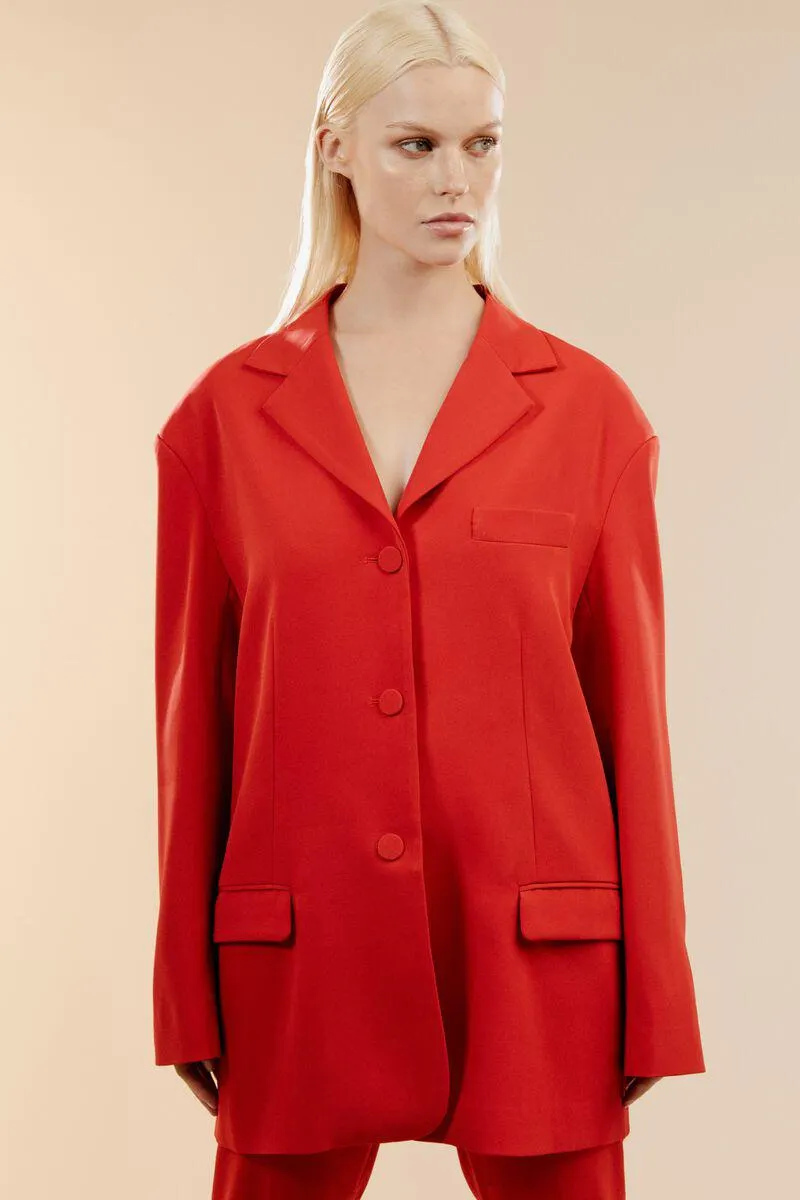 akia oversized blazer in famous red
