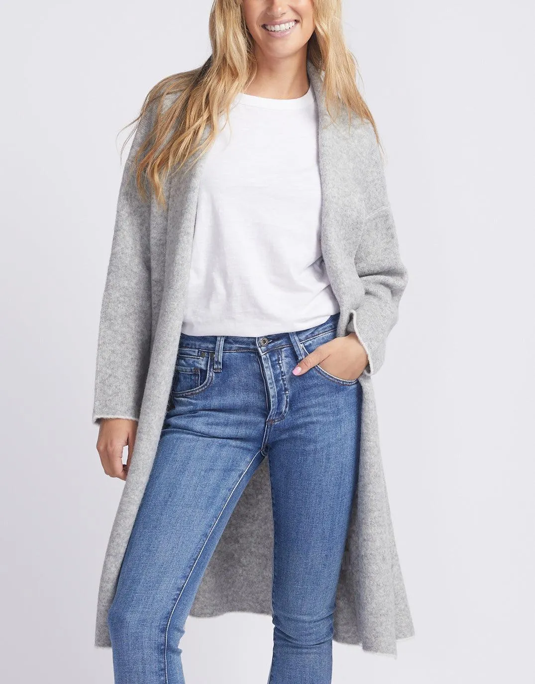 Soho Longline Cardigan - Grey Marle