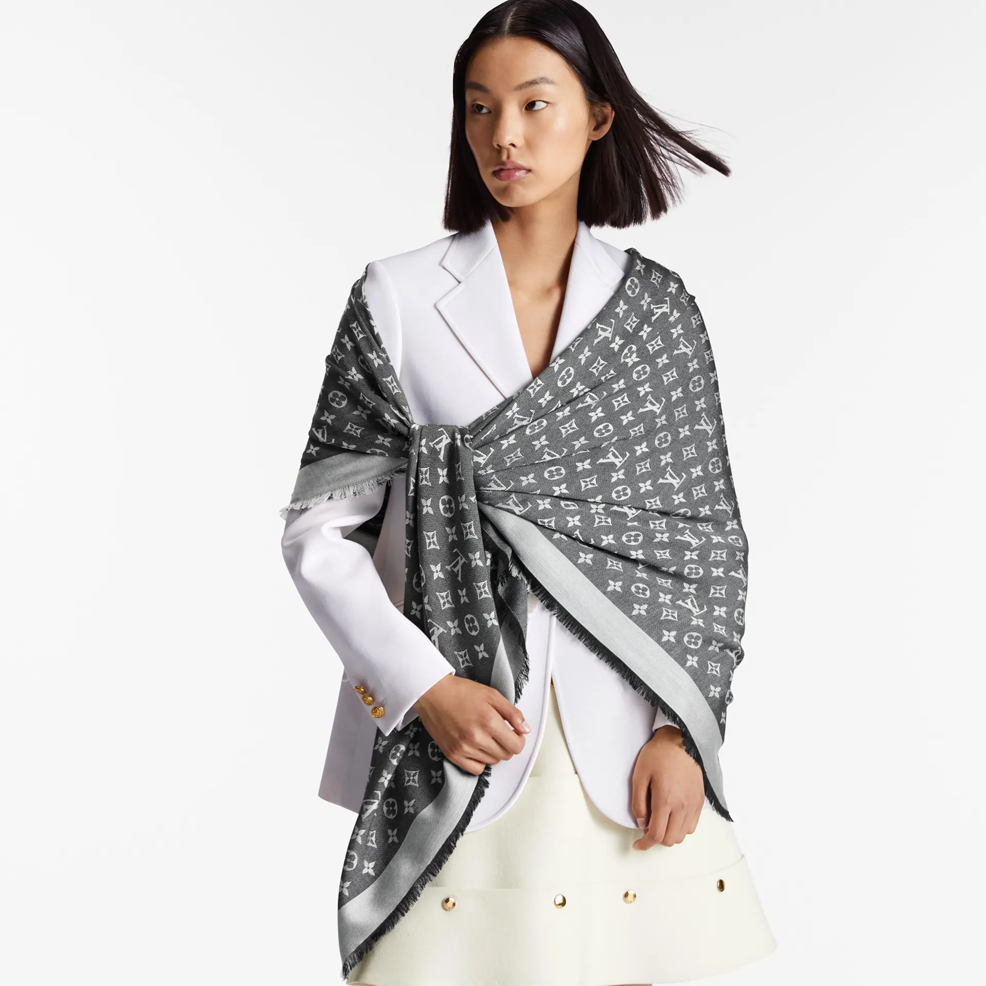 Monogram Denim Shawl