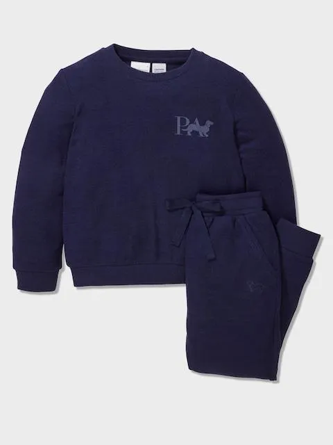 Boys Fuzzy Navy Pj Set