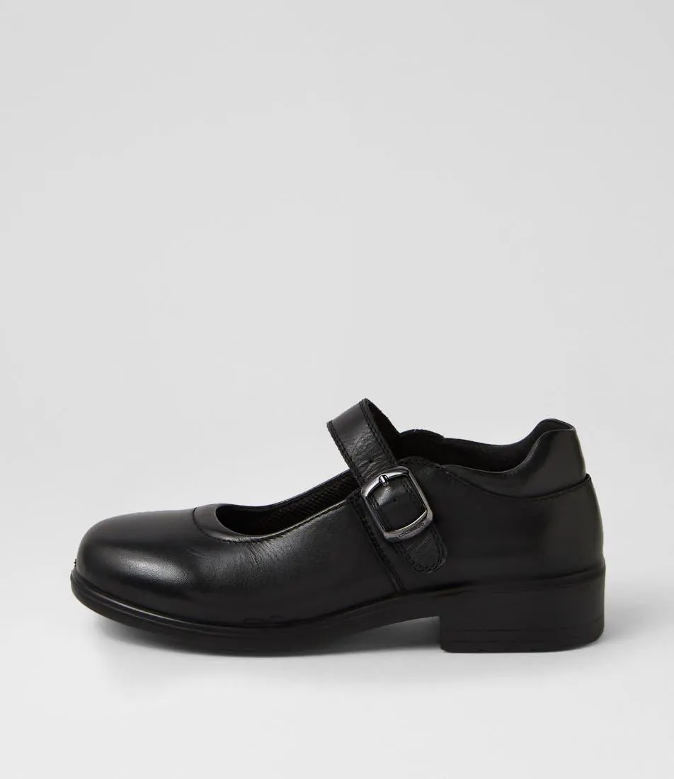 molly jnr black leather mary janes