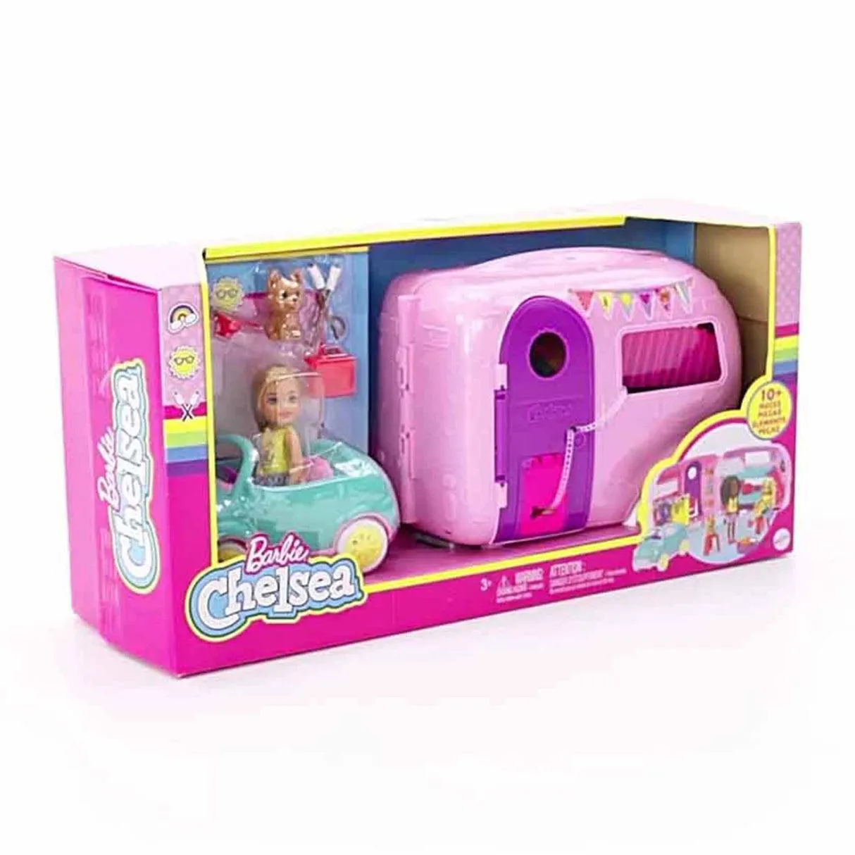 Barbie Club Chelsea Camper Playset with Doll & 10+ Themed Accessories