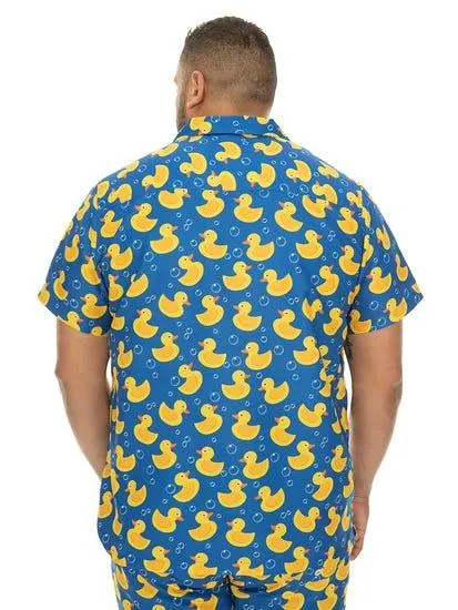 Big Mens Short Sleeve Party Shirt Rubber Ducky
