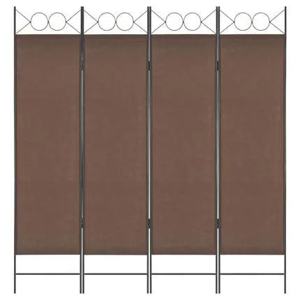 vidaXL 4-Panel Room Divider Brown 160x180 cm
