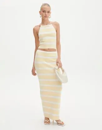Stripe Knit Maxi Skirt
