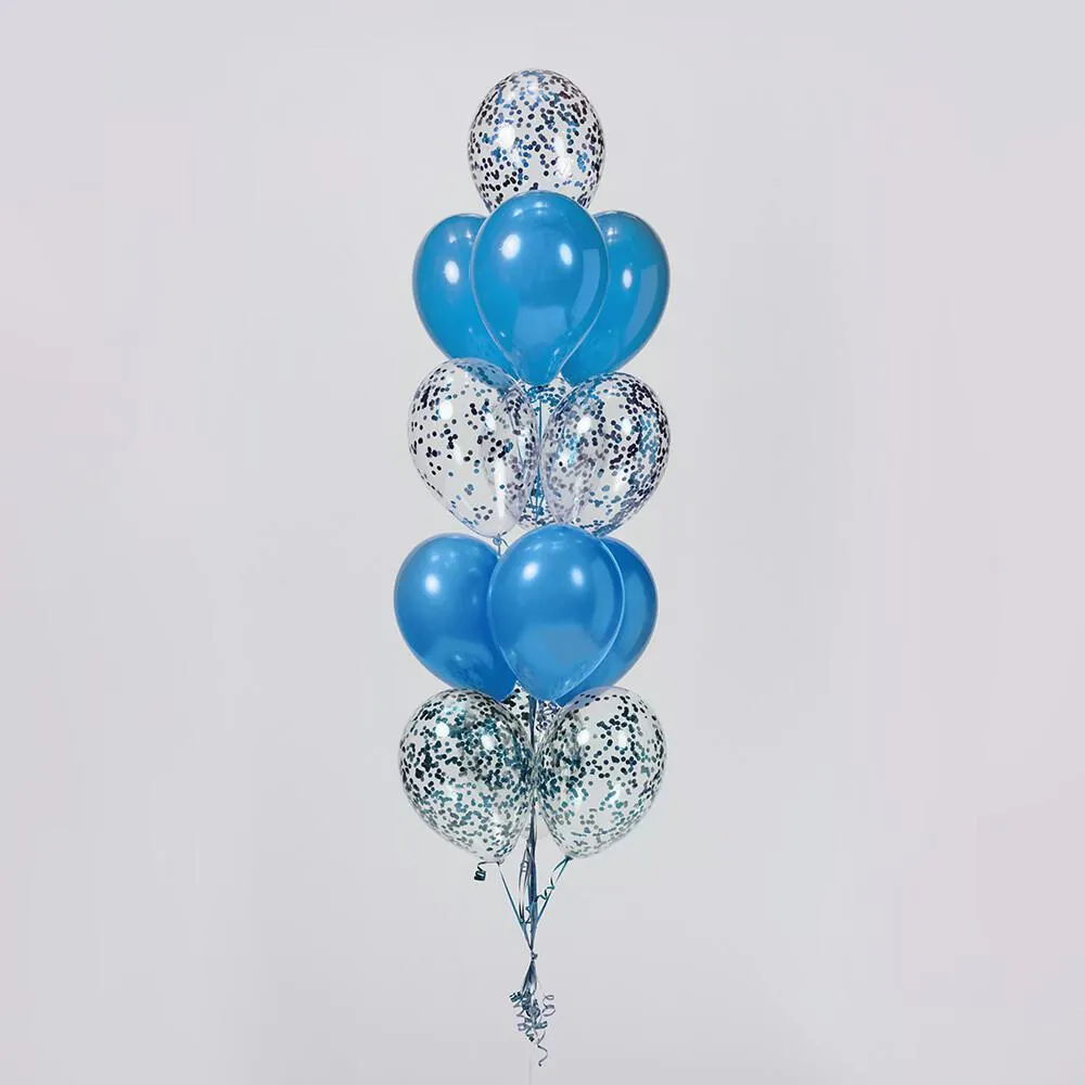 Tower of 13 Confetti Balloon Bouquet Ea