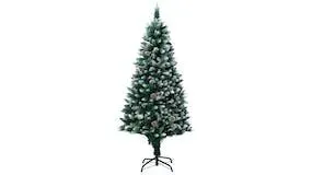 vidaXL Artificial Christmas Tree with Pine Cones and White Snow