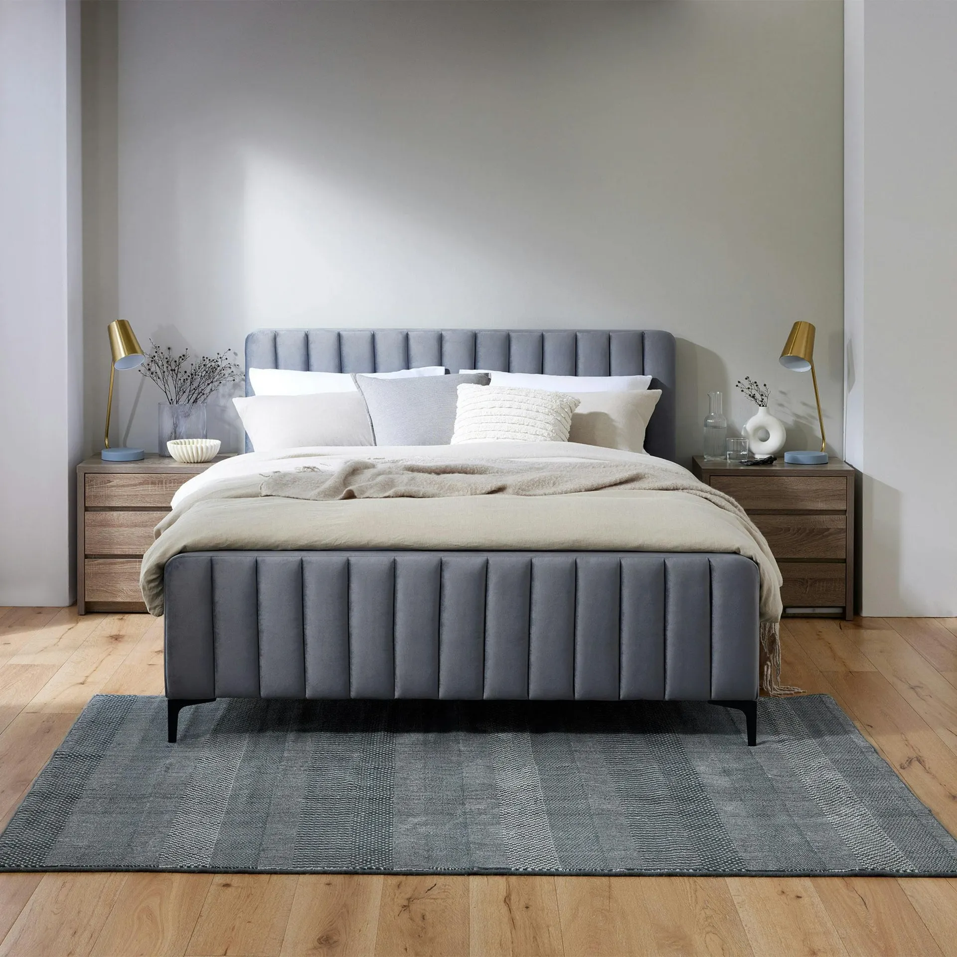 Patrice Bed Frame, Grey