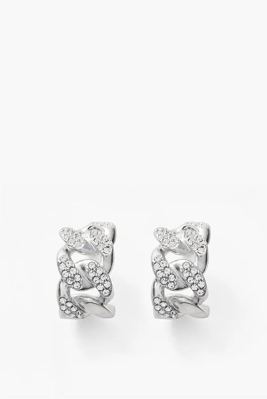 Crystal Curb Chain Hoop