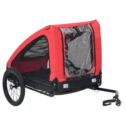 vidaXL Pet Trailer Red and Black