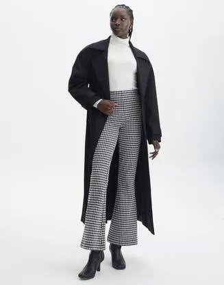 Gingham High Rise Flare Ponte Pant