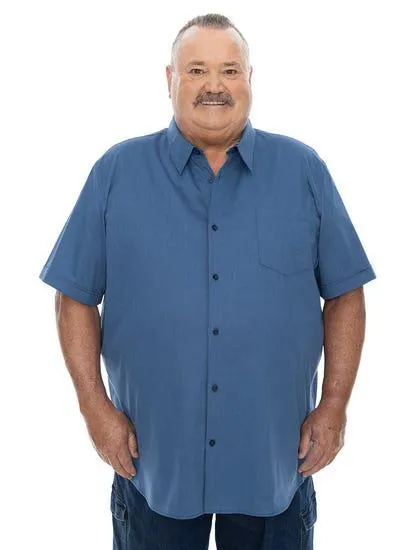 Big Mens Short Sleeve Dark Blue Shirt