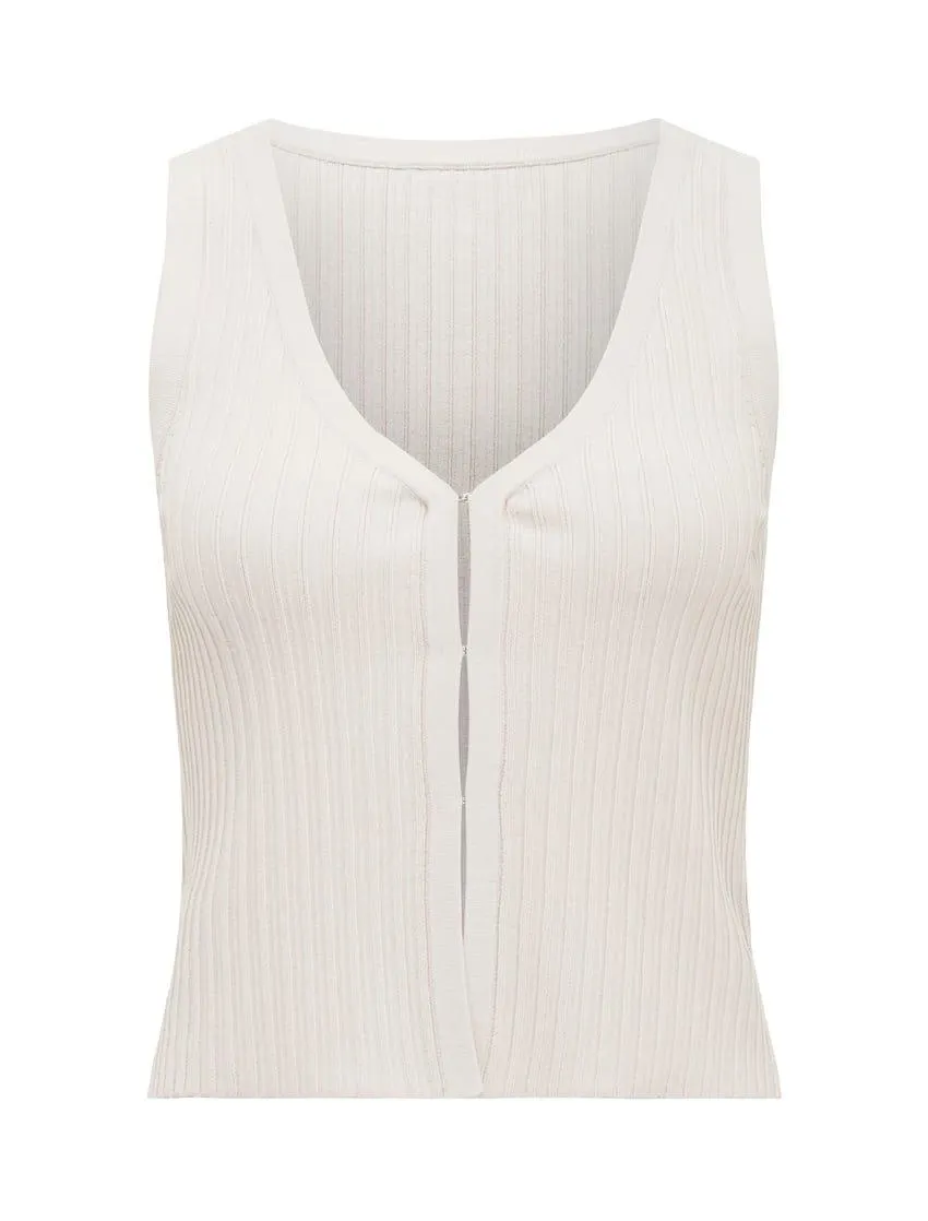 Camille Cropped Knit Waistcoat