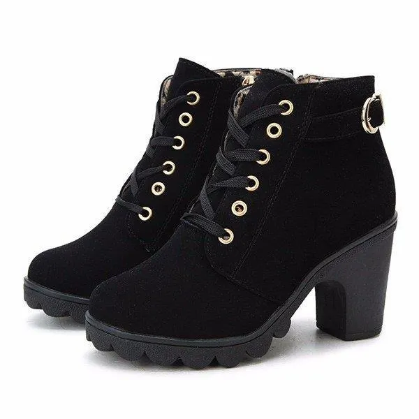 Newchic Pu Lace Up Knight Boots