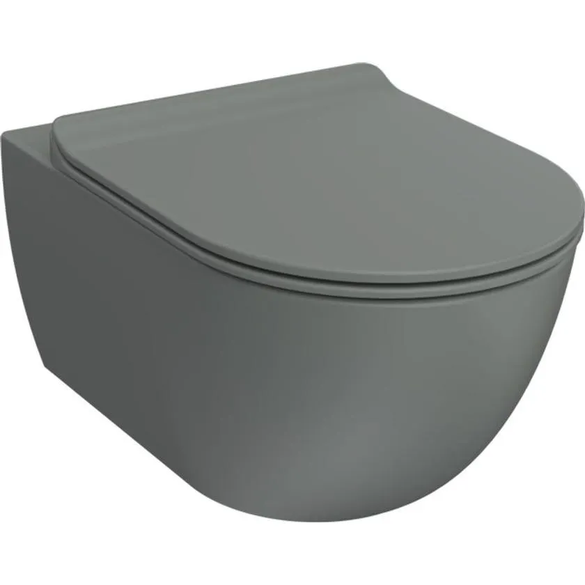 PARISI FLAP118G05 Flamina App Wall Hung Lava Grey Toilet - Back Entry / P Trap