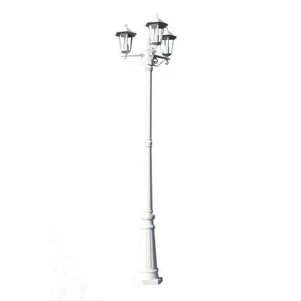 vidaXL Garden Light Post 3-arms 215 cm White Aluminium