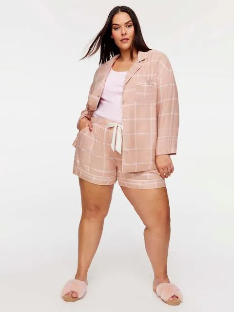 P.A. Plus Choc Stripe Flannelette Short