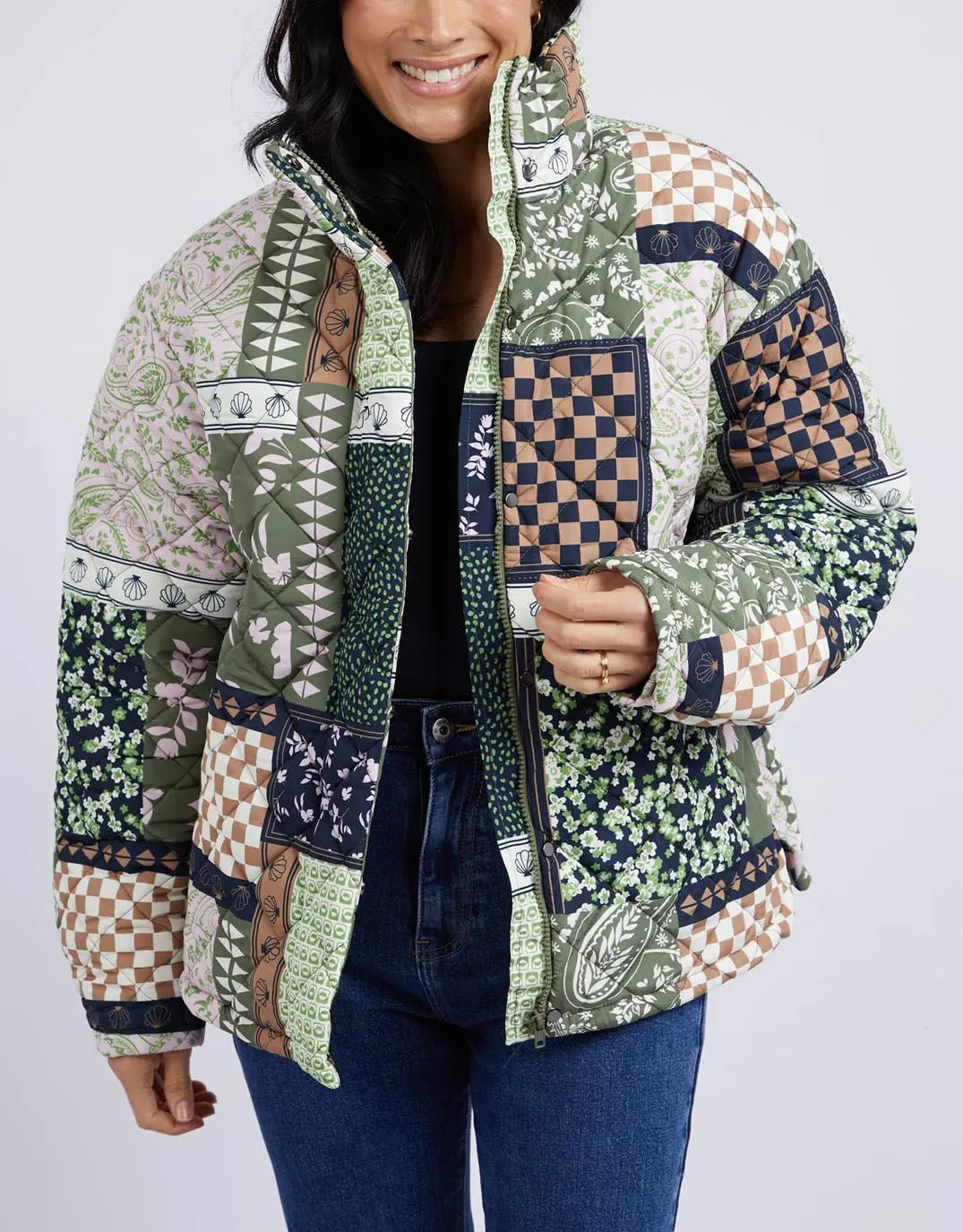 Vetiver Patchwork Jacket - Patchwork Print