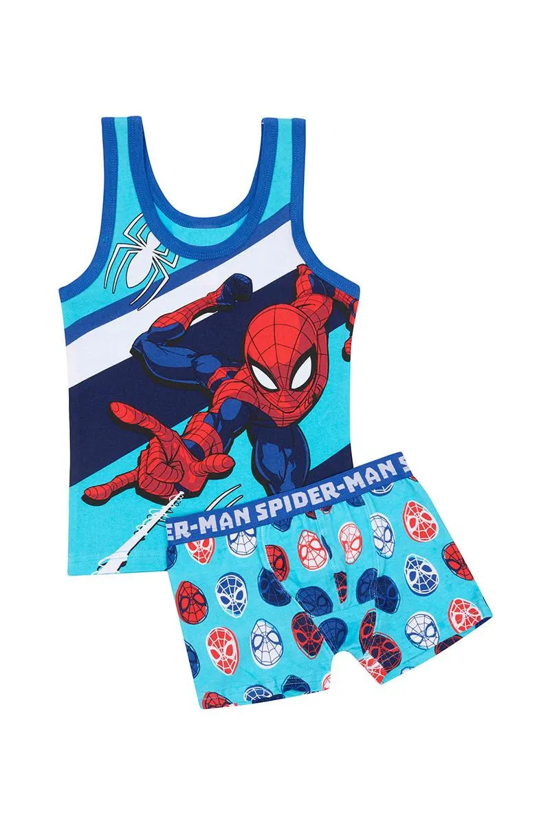 Boys Spiderman Singlet & Trunk Set
