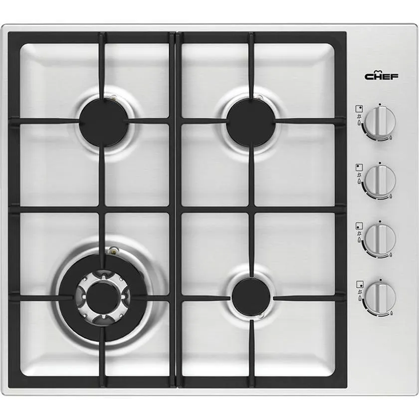 Chef CHG644SC 60cm Stainless Steel Gas Cooktop