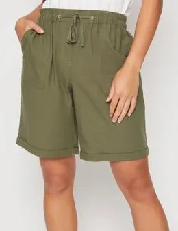 Millers Knee Length Linen Blend Paperbag Waist Short