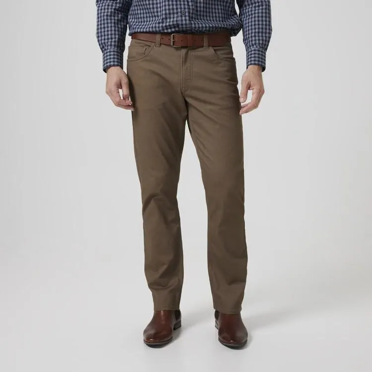 JC Lanyon Men's Bedford Cord 5 Pocket Trouser Mocha