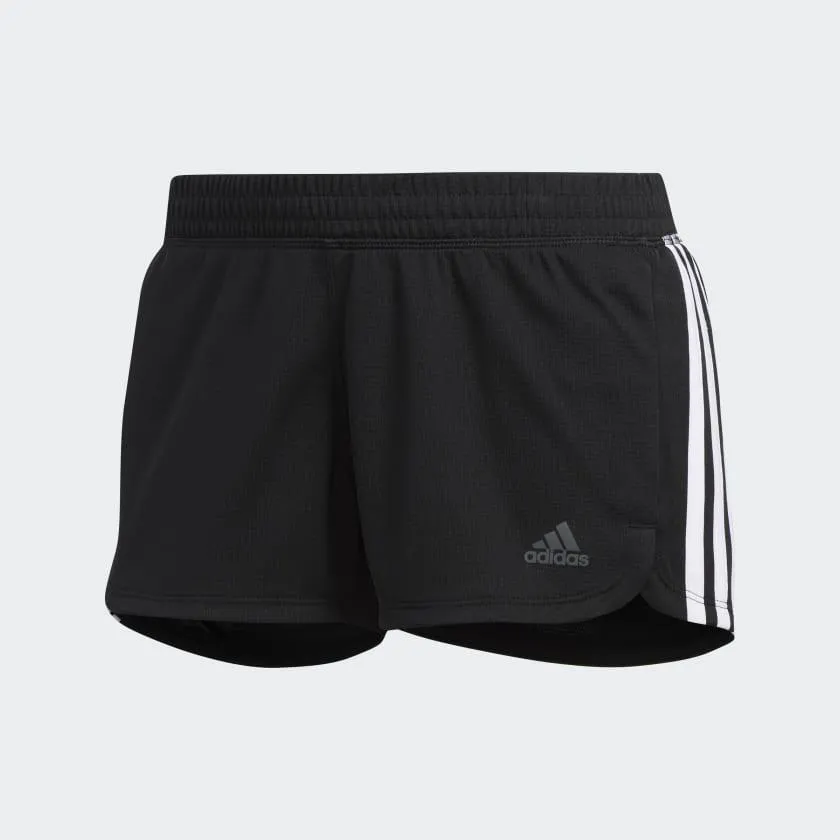 Adidas Pacer 3-Stripes Knit Shorts - Womens - Black