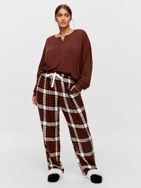 P.A. Plus Choc Drape Bamboo Flannelette Pj Pant
