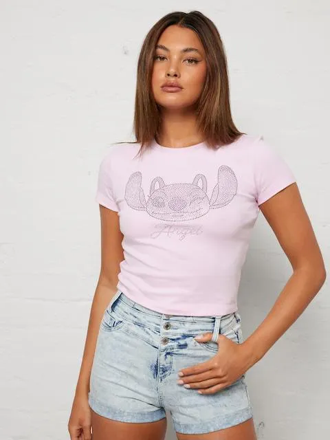 Lilo & Stitch Angel Diamante Baby Tee