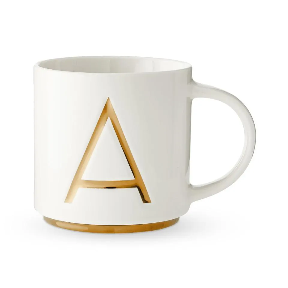 Gold Monogram Mug