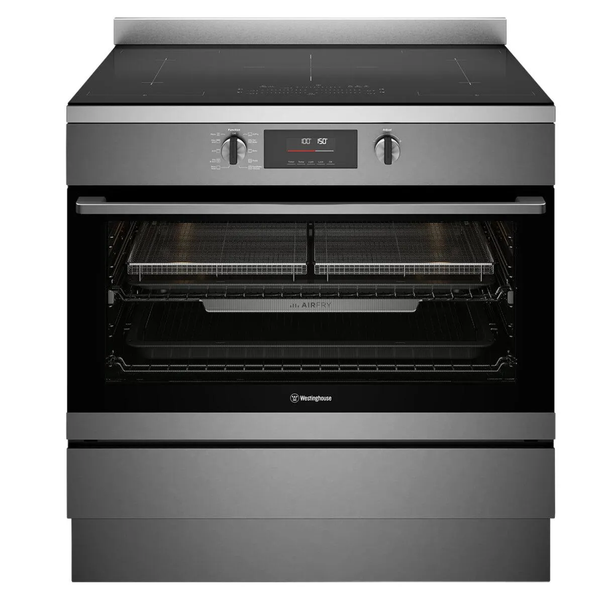 Westinghouse 90cm Induction Pyrolytic Freestanding Cooker with SteamBake Dark Stainless Steel WFEP9757DD