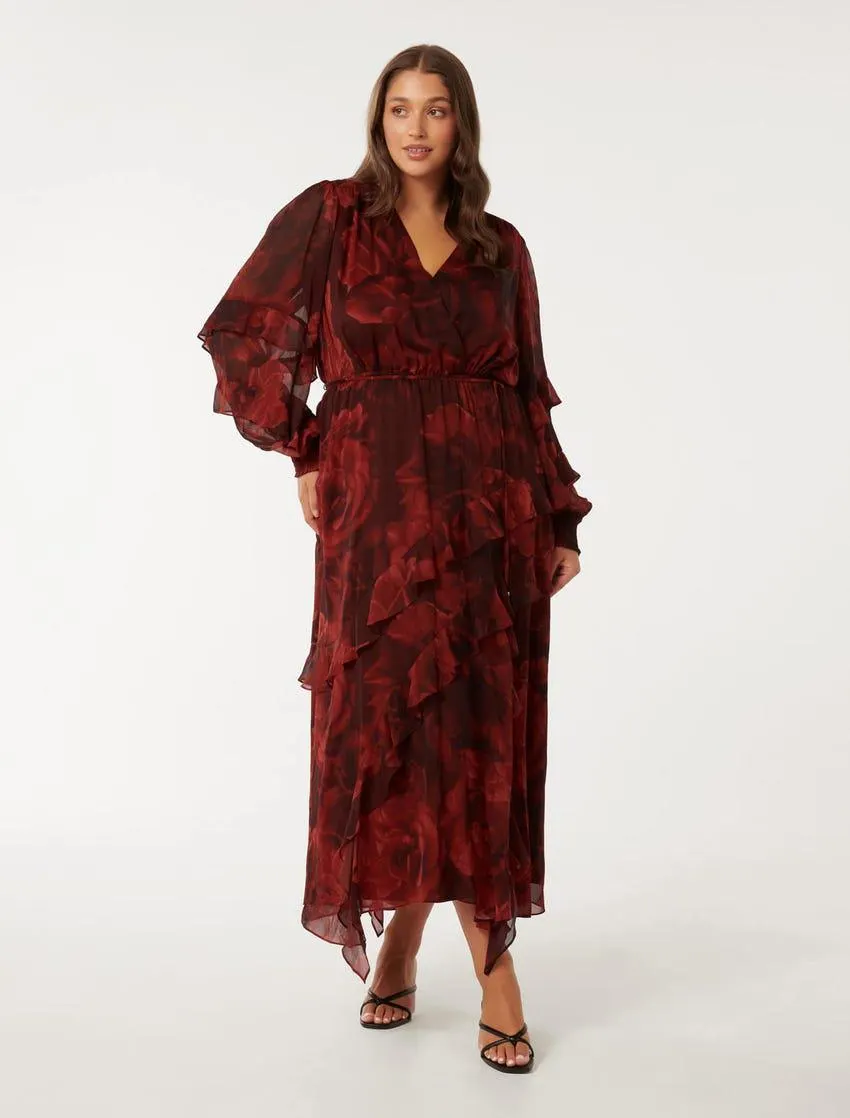 Zoe Curve Ruffle Maxi Dress