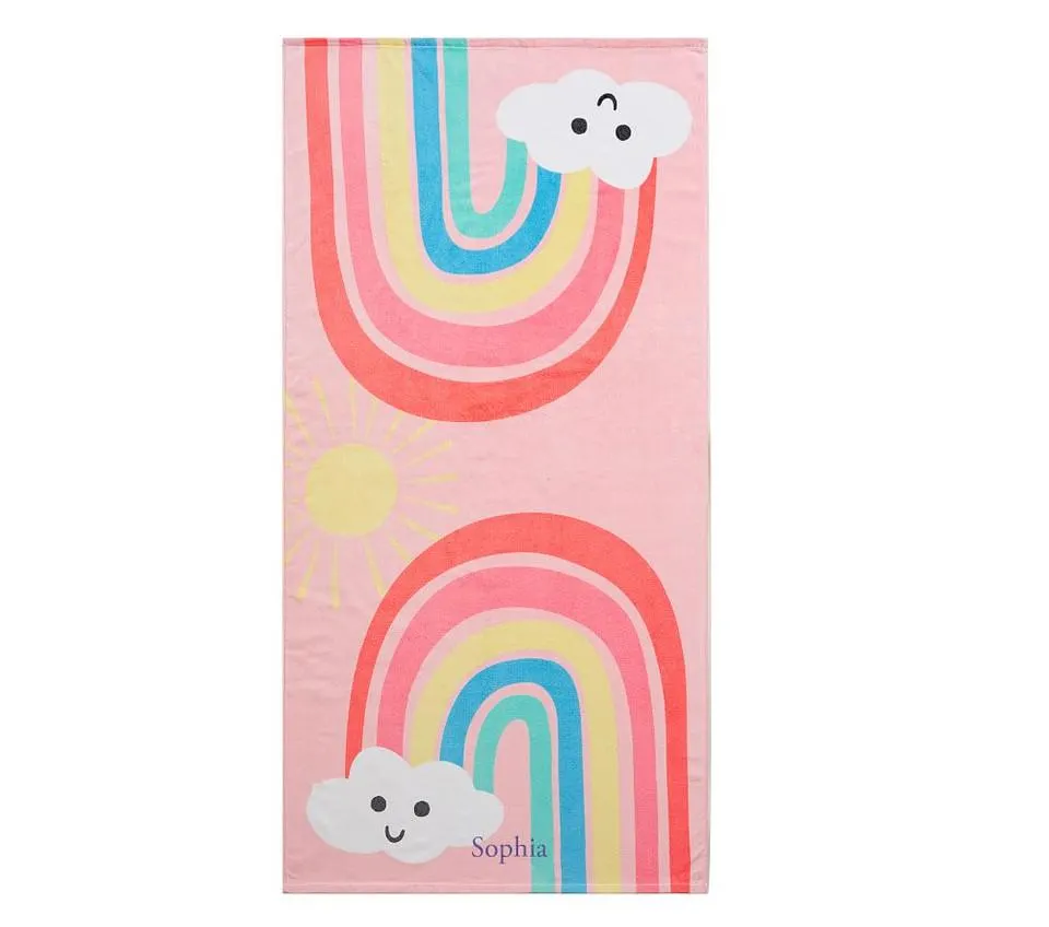 Happy Rainbows Kids Beach Towel