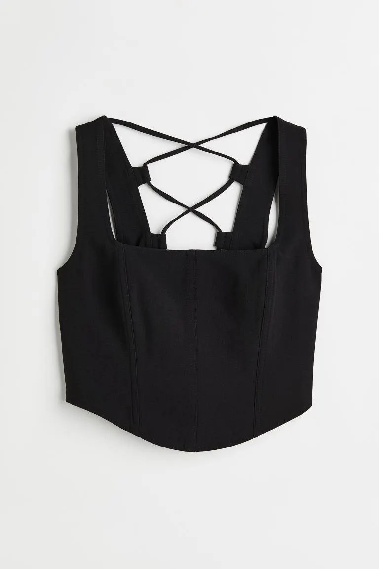 Lacing-detail corset top