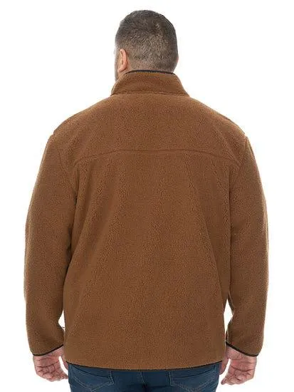 Big Mens Polar Fleece Brown Zip Thru Jacket