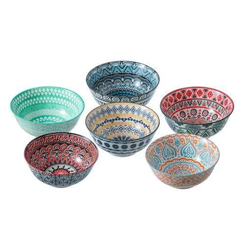 Moroccan Deco Ceramic Serving Bowl 18cm