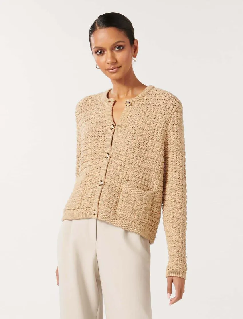 Chloe Petite Textured Knit Cardigan