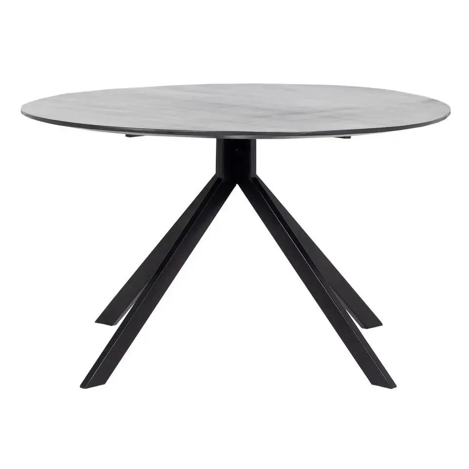 Eettafel Rond 130cm - Zwart Mangohout - Tafel Batti