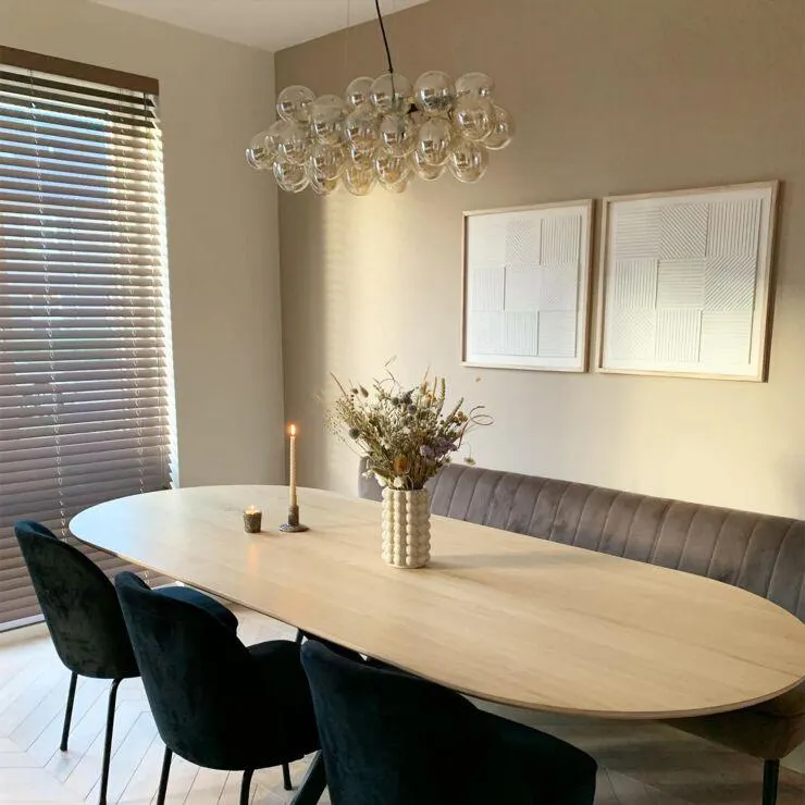 Design hanglamp zwart met amber glas 8-lichts - Uvas