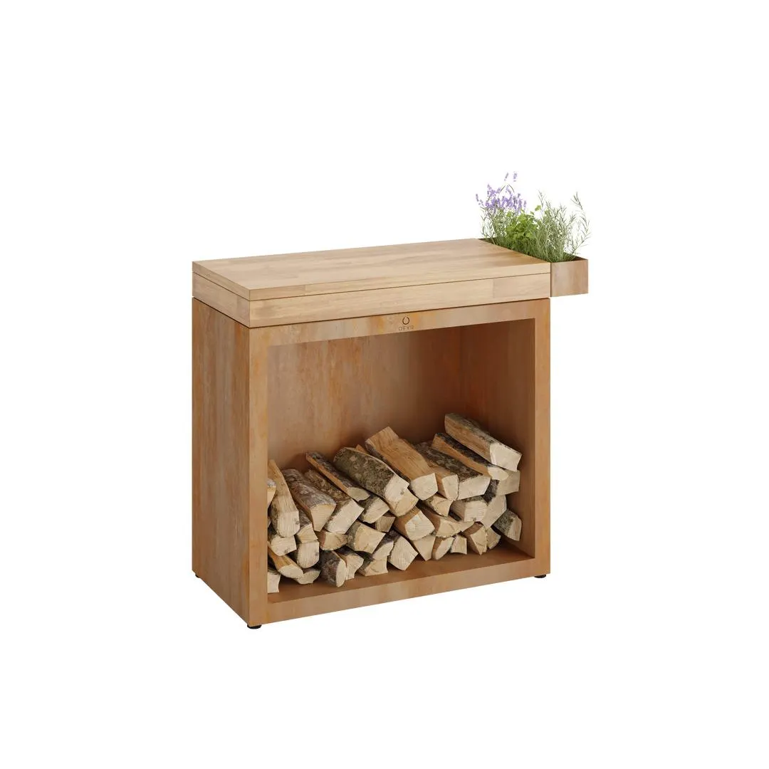 Ofyr Butcher block storage 90 corten teak hout