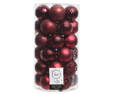 Decoris 020803 Kerstballen Kunststof Mix - 37 Stuks