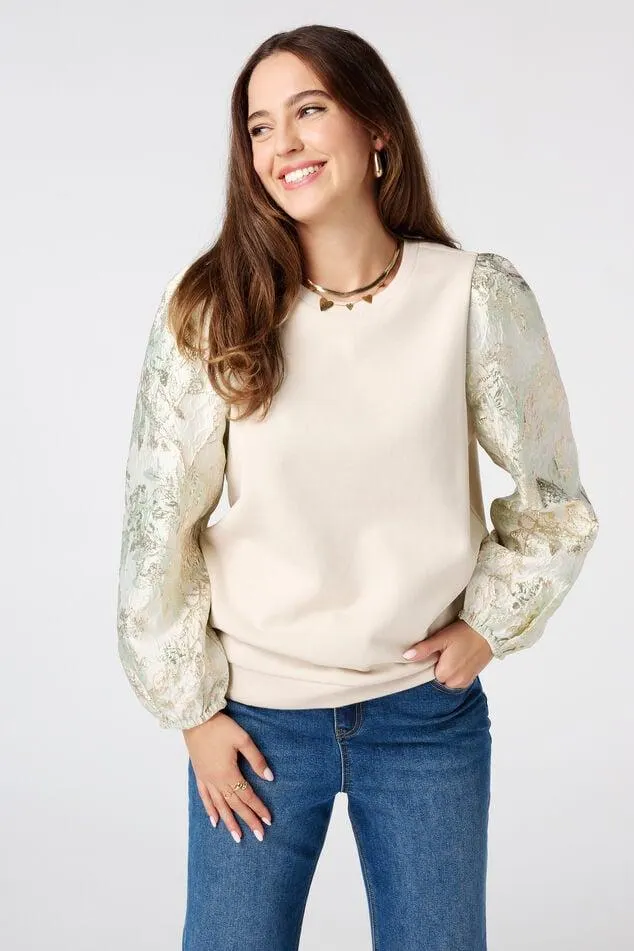 Sweater met print op de mouwen