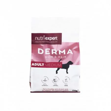 Nutri Expert Croquettes Derma au saumon Pour Moyenne race de Chien Adulte 3Kg