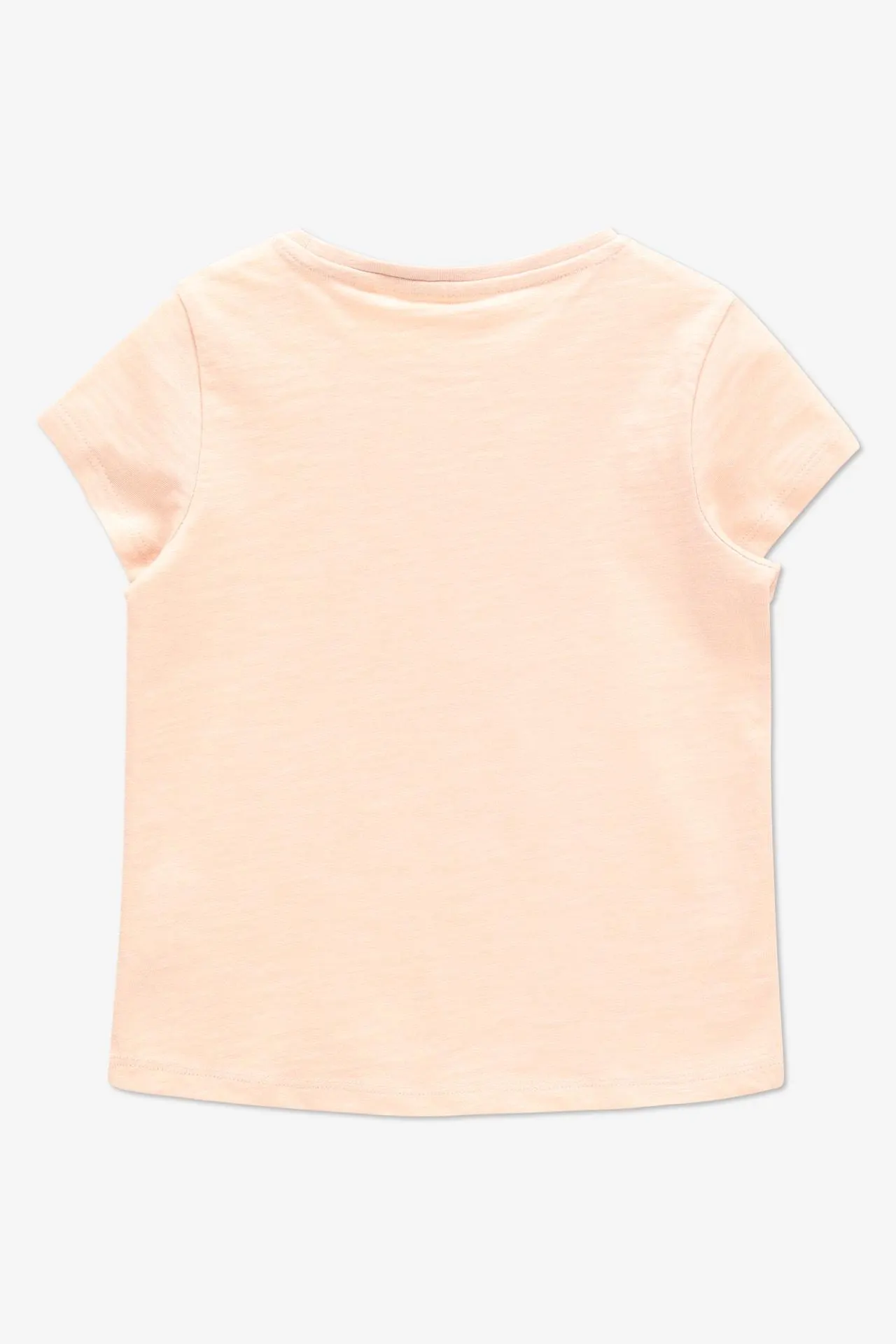 Peach T-shirt met borstprint