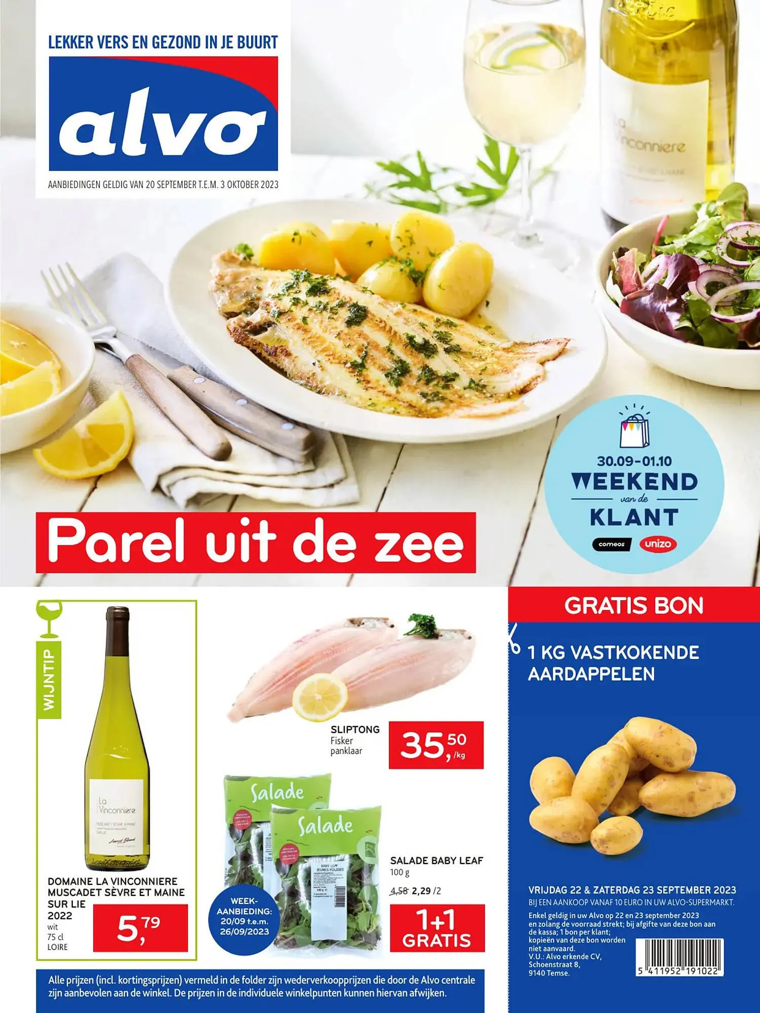 Alvo folder van 20 september tot 3 oktober 2023 - folder pagina 1
