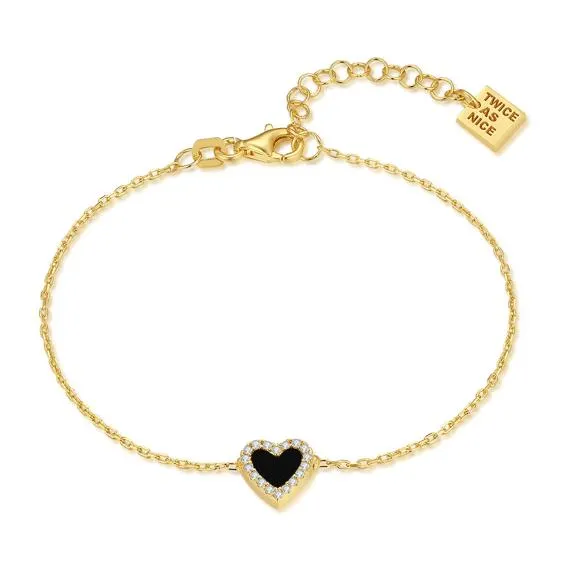 Armband in Zilver, hartje met zirkonia